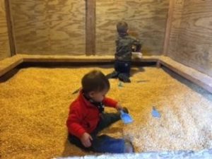 Children Playing in Corn Box